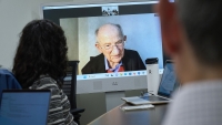 CPTR faculty member teaching remotely